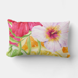 トロピカルシトラスブリス：ハイビスカス&シトラスフルーツ ランバークッション