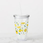 トロピカルシトラス夏の新鮮なオレンジレモンスライス アクリルタンブラー (左)