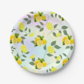 トロピカルシトラス夏の新鮮なオレンジレモンスライス ペーパープレート (正面)