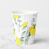 トロピカルシトラス夏の新鮮なオレンジレモンスライス 紙コップ (裏面)