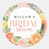 トロピカルシトラス ブライダルシャワーのお土産 ラウンドシール (正面)