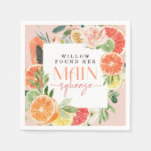 トロピカルシトラス ブライダルシャワーナプキン スタンダードカクテルナプキン (正面)