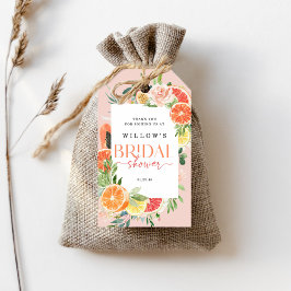 トロピカルシトラス ブライダルシャワーフェイバータグ レモン ギフトタグ