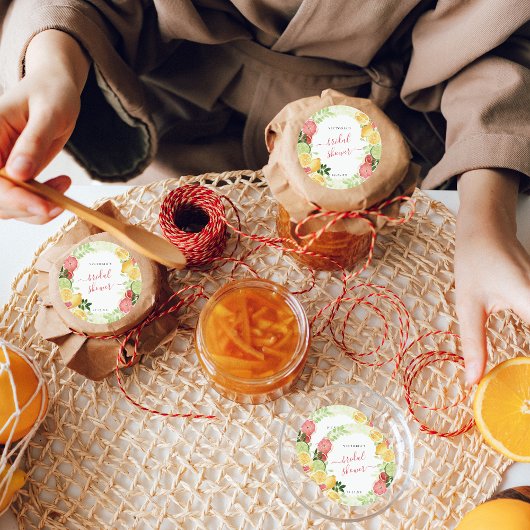 トロピカルシトラス ブライダルシャワー サンクス ラウンドシール