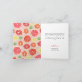 トロピカルシトラス ブライダルシャワー 感謝カード (内部)