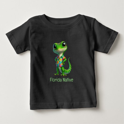 トロピカルシャツのゲッコ ベビーTシャツ (正面)