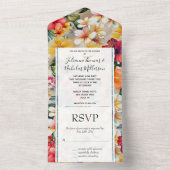 トロピカルシャンパンハイビスカス結婚フローラ オールインワン招待状 (内側)