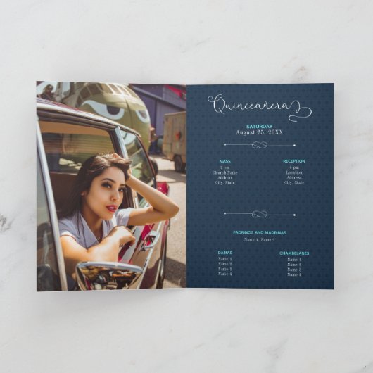 トロピカルシルエットキンセアニェラ写真 招待状 (内部)