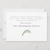 トロピカルシンプルな紅葉のお葬式 サンキューカード (裏面)