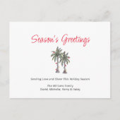 トロピカルシンプルパームツリーズビーチ シーズンポストカード (正面)