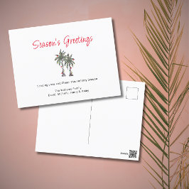 トロピカルシンプルパームツリーズビーチ シーズンポストカード