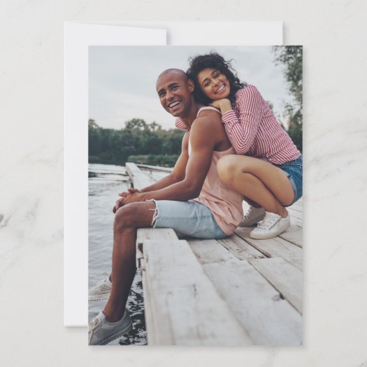 トロピカルシンプルビーチ結婚式写真 セーブザデート (裏面)