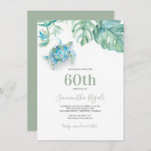 トロピカルシーカメ60誕生日招待状 (正面/裏面)