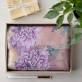 トロピカルシーカメ&ウォータカラー花模様 薄葉紙 (ギフト)