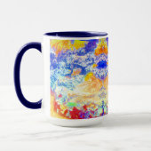 トロピカルシーカラフルコーラルリーフ深いブルー海  マグカップ (左)