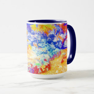トロピカルシーカラフルコーラルリーフ深いブルー海 マグカップ