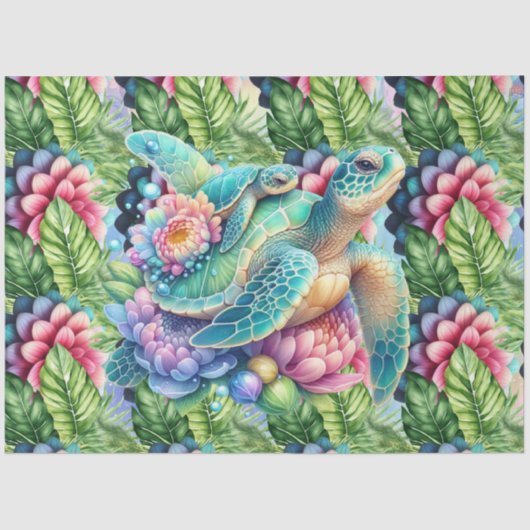 トロピカルシーカラフルタームズママ&ベビー 薄葉紙 (正面)