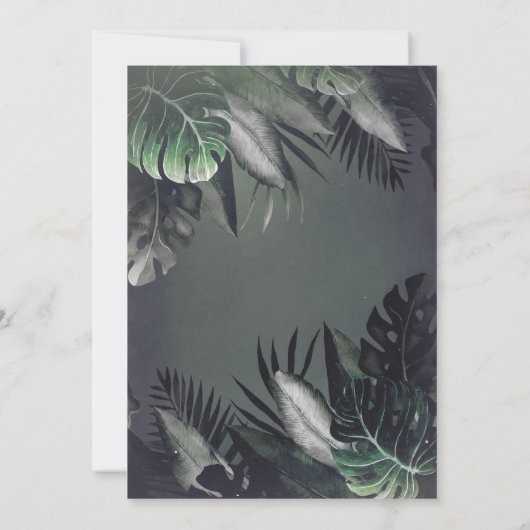 トロピカルシーサイドナイトシルバーパーム結婚ズ 招待状 (裏面)