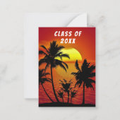 トロピカルシーサンセット卒業パーティー招待状 ノートカード (裏面)