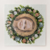 トロピカルシーシェルのクリスマスリースカスタム写真 ジグソーパズル (横)