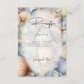 トロピカルシーシェルのシーンモダンウェディングレセプション エンクロージャーカード (正面)