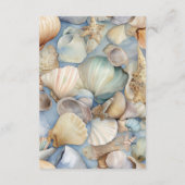 トロピカルシーシェルのシーンモダンウェディングレセプション エンクロージャーカード (裏面)