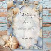 トロピカルシーシェルのシーンモダンウェディングレセプション エンクロージャーカード