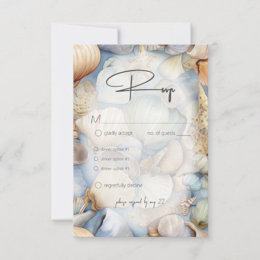 トロピカルシーシェルモダンズ結婚シーンの夕食 出欠カード (正面)