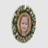 トロピカルシーシェル2カスタムフォトクリスマスリース オーナメント (正面)