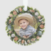 トロピカルシーシェル2カスタムフォトクリスマスリース オーナメント (裏面)