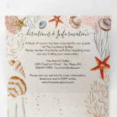 トロピカルシーシェル&サンゴサンディビーチ結婚式 三つ折り招待状 (内部最初)