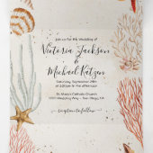 トロピカルシーシェル&サンゴサンディビーチ結婚式 三つ折り招待状 (内部中)