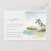 トロピカルシースケープクルーズパームウェディングレセプション エンクロージャーカード (正面)