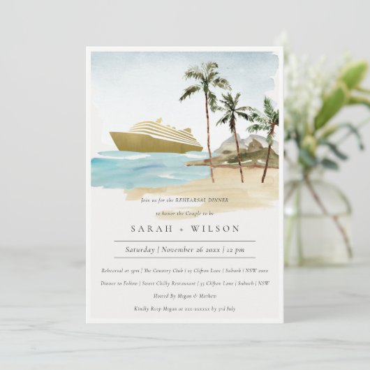 トロピカルシースケープクルーズリハーサルディナー招待状 サンキューカード (スタンド正面)