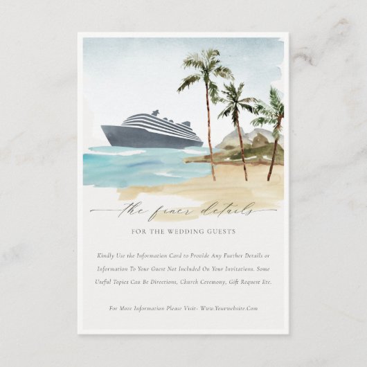 トロピカルシースケープビーチクルーズパーム結婚ズ詳細 エンクロージャーカード (正面)