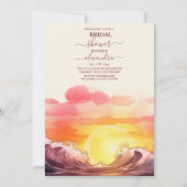 トロピカルシースケープビーチクルーズブライダルシャワー 招待状 (正面)