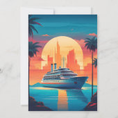 トロピカルシースケープビーチクルーズ結婚ズ 招待状 (裏面)