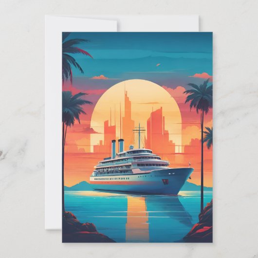 トロピカルシースケープビーチクルーズ結婚ズ 招待状 (裏面)