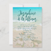 トロピカルシーズビーチカジュアルバラ結婚ズ 招待状 (正面)