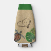 トロピカルシータートルアンドパームズサンドハート ボトルクーラー (正面)