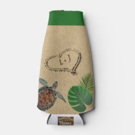 トロピカルシータートルアンドパームズサンドハート ボトルクーラー