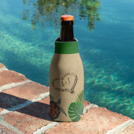 トロピカルシータートルアンドパームズサンドハート ボトルクーラー (インサイチュ プール)