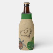 トロピカルシータートルアンドパームズサンドハート ボトルクーラー (ボトル正面)