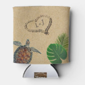 トロピカルシータートルアンドパームズサンドハート 缶クーラー (正面)