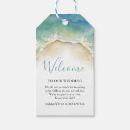 トロピカルシータートルウェルカムウォーターカラーギフトラベル ギフトタグ