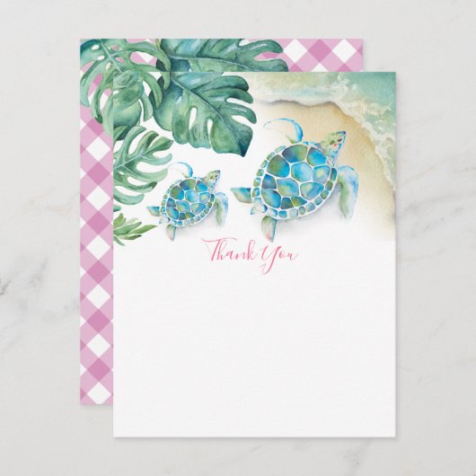 トロピカルシータートルパーム葉サンキューノート (正面/裏面)