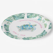 トロピカルシータートルベビーシャワー紙プレート ペーパープレート (アングル)