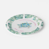 トロピカルシータートルベビーシャワー紙プレート ペーパープレート (アングル)