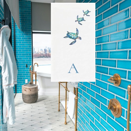 トロピカルシーパーソナライズされたタートルバスルーム