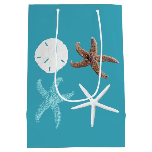 トロピカルシーブルーサンドドルスターフィッシュ抱き枕 ミディアムペーパーバッグ (裏面)